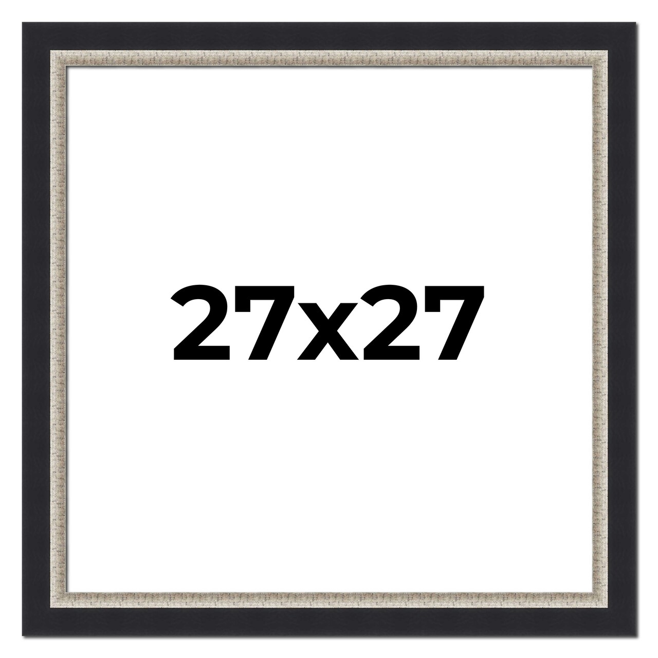 Square Embellished Black Picture Frame - UV Acrylic, Foam Board Backing, Hanging Hardware